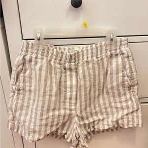 Banana Republic Beige Striped High Waist Shorts